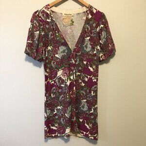 Twelve By Twelve Floral Puff Sleeve Long Button Down Coquette Cardigan Medium